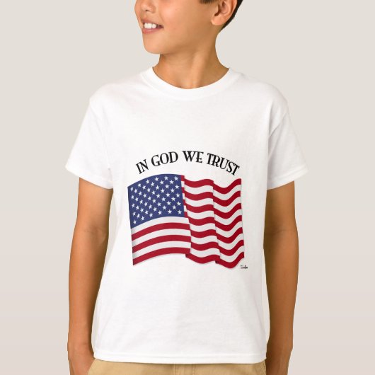 神に誓う（米国旗） Tシャツ (正面)