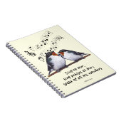 神に賞賛を歌って下さい: 2羽の鳥、音楽ノート、芸術 ノートブック (右側)