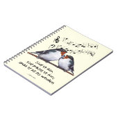 神に賞賛を歌って下さい: 2羽の鳥、音楽ノート、芸術 ノートブック (左側)