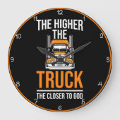 神に近い高いトラック ラージ壁時計 (正面)