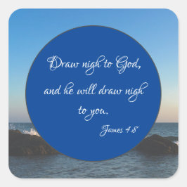 神に近づきなさいKJV聖書の聖句 スクエアシール