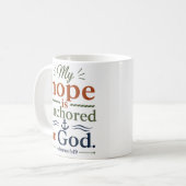 神に錨を下ろす希望 クリスチャン聖書 コーヒーマグカップ (正面左)
