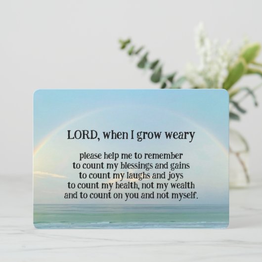 「神に頼る」カード (スタンド正面)