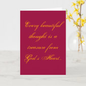 神のあなたの考えハート"考えることは"梳きます カード (黄色い花)