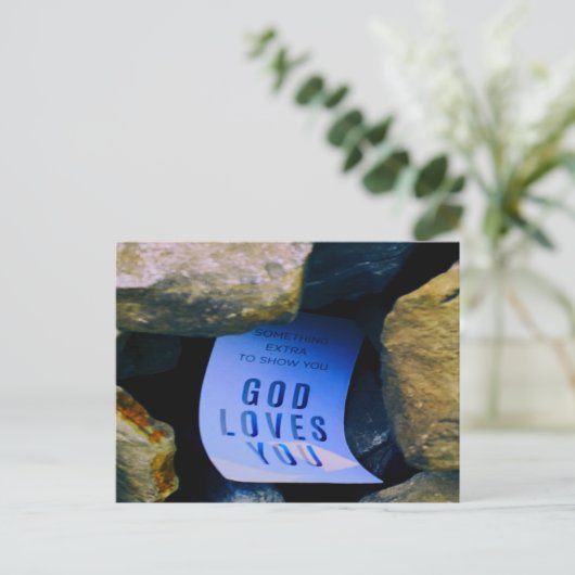 神のあなたへの愛を思い出してください。キリスト教の信仰 ポストカード (スタンド正面)