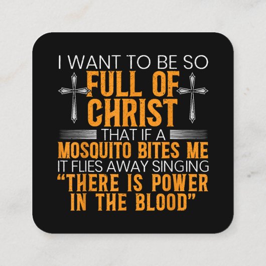 神のおもしろい忠実なキリスト教徒の宗教上の奉仕者 スクエア名刺 (裏面)