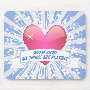 神のお恵みにより、あらゆることが可能に マウスパッド