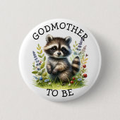 神のお母さん | ウッドランドをテーマにした赤ちゃんシャワー 缶バッジ (正面)