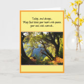 神のご加護を祈るハート...誕生日 カード (黄色い花)