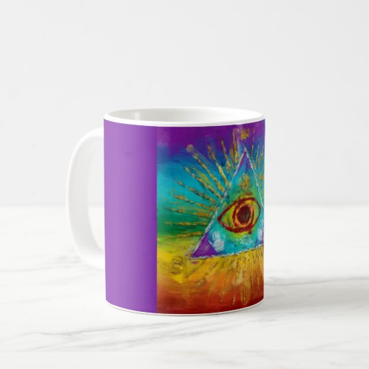 神のすべての目を見る – 抽象芸術の歪曲の芸術 コーヒーマグカップ (正面左)