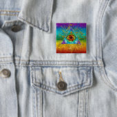 神のすべての目を見る – 抽象芸術の歪曲 缶バッジ (インサイチュ)