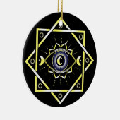 神のすべての目を見る – 神秘的な3番目の目、月 セラミックオーナメント (右)