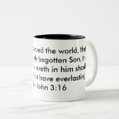 "神のためにそう世界を、彼が彼のoを…与えたそれ愛しました ツートーンマグカップ (正面右)