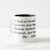 "神のためにそう世界を、彼が彼のoを…与えたそれ愛しました ツートーンマグカップ (正面左)