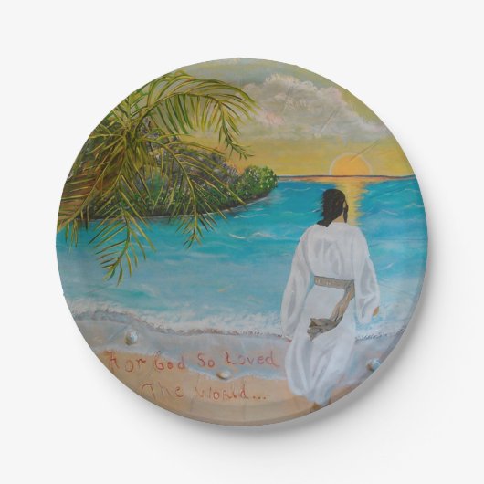 "神のために世界を愛した"紙プレート ペーパープレート (正面)