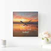 神のために何ができるか スクエア壁時計 (ホーム)