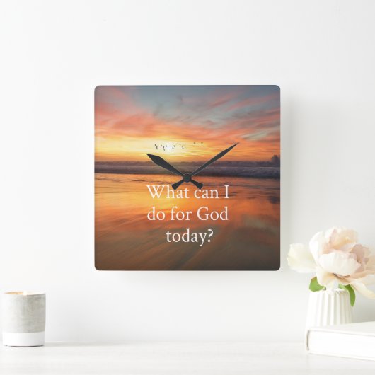 神のために何ができるか スクエア壁時計 (ホーム)