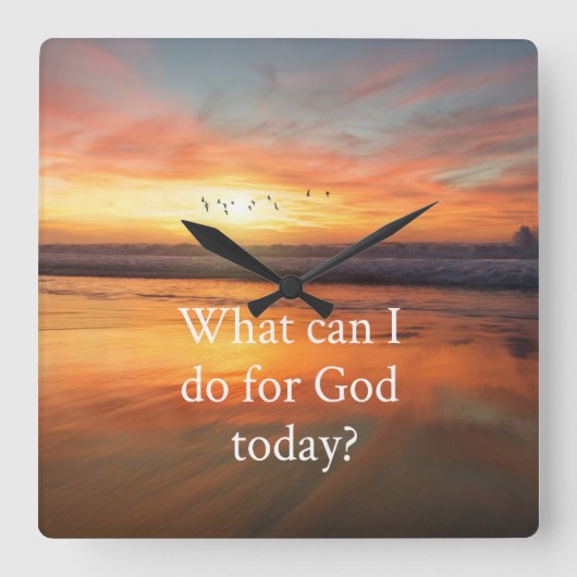 神のために何ができるか スクエア壁時計 (正面)