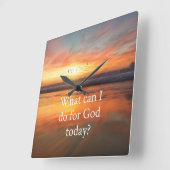 神のために何ができるか スクエア壁時計 (傾斜)