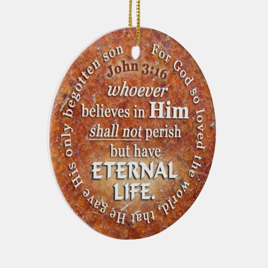 神のためのジョンの3:16はそう世界の聖書の詩を愛しました セラミックオーナメント (右)