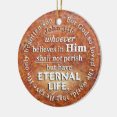神のためのジョンの3:16はそう世界の聖書の詩を愛しました セラミックオーナメント (左)