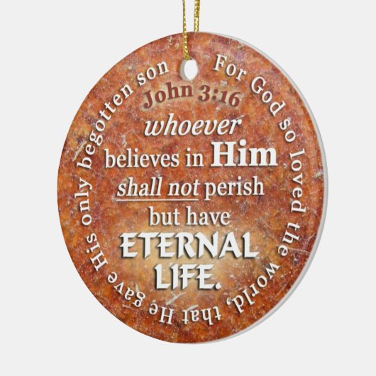 神のためのジョンの3:16はそう世界の聖書の詩を愛しました セラミックオーナメント (左)