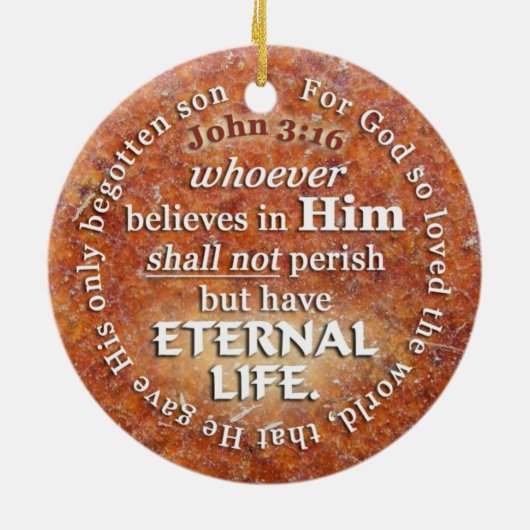 神のためのジョンの3:16はそう世界の聖書の詩を愛しました セラミックオーナメント (裏面)