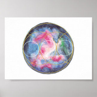 神のつながりポスター/水晶格子テンプレート ポスター