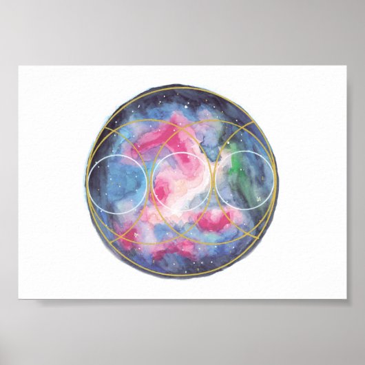 神のつながりポスター/水晶格子テンプレート ポスター (正面)