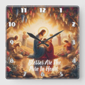 神のつながり:イエス スクエア壁時計 (正面)