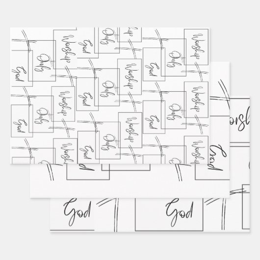 神のみ崇拝 ラッピングペーパーシート (セット)