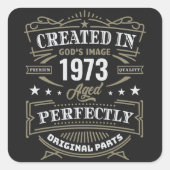 神のイメージで作成されたカスタマイズ スクエアシール (正面)