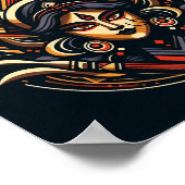 神のエネルギー – 抽象芸術ドゥルガ ポスター (角)