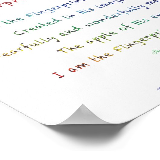 神のオリジナル指紋ポスター（お子様の名前入り） ポスター (角)