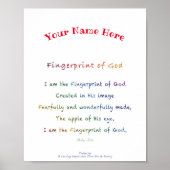 神のオリジナル指紋ポスター（お子様の名前入り） ポスター (正面)