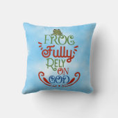 神のカエルに完全に頼る クッション (裏面)