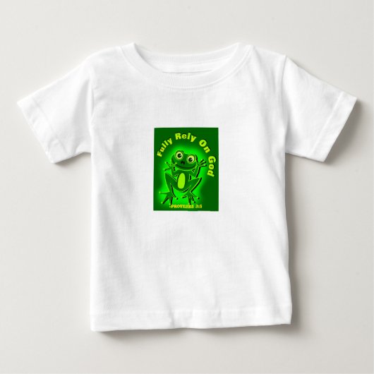 神のカエルに完全に頼る ベビーTシャツ (正面)