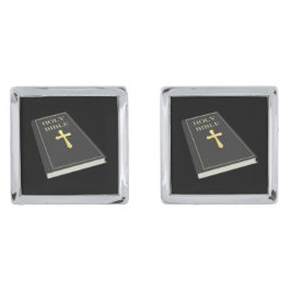 神のカフスボタンw/Bibleの装甲 シルバー カフスボタン