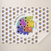 神のカラフルカエルに完全に依存パーソナライズされたする シェルパブランケット (正面(横))