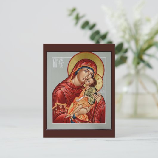 神のキスをする母祈りの言葉カード ポストカード (スタンド正面)