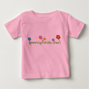 神のキリスト教のベビーのティーとの成長 ベビーTシャツ