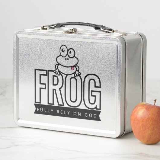 神のキリスト教の弁当箱に完全に依存 メタルランチボックス (インサイチュ)