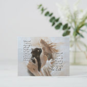 神のキリスト 白い馬の壁画 - インテリア デコレーション ポストカード (スタンド正面)