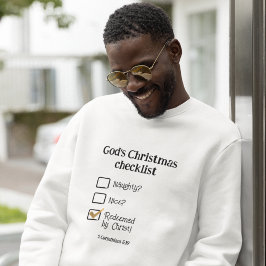 神のクリスマスのチェックリストキリスト教の男性 スウェットシャツ