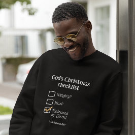 神のクリスマスのチェックリストキリスト教の男性 スウェットシャツ