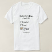 神のクリスマスのチェックリストキリスト教の男性 Tシャツ (デザイン正面)