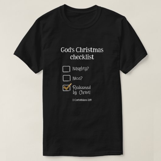神のクリスマスのチェックリストキリスト教の男性 Tシャツ (デザイン正面)