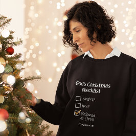 神のクリスマスのチェックリストChristian Women's スウェットシャツ