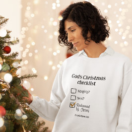 神のクリスマスのチェックリストChristian Women's スウェットシャツ