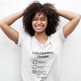 神のクリスマスのチェックリストChristian Women's Tシャツ